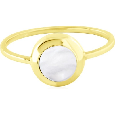 Gemmax Kulatý zlatý prsten s perletí zlatý GLRYL 03334