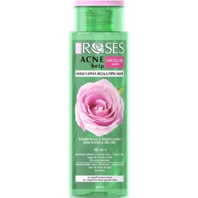 Agiva Roses Acne Help Мицеларна вода при акне с розова вода и масло от чаено дърво 400мл