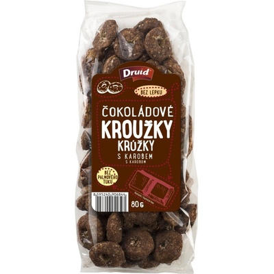 Druid Čokoládové kroužky s karobem 80 g