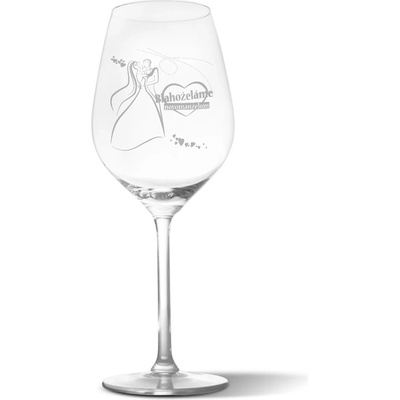Sablio Pohár na víno Blahoželáme novomanželom 490 ml