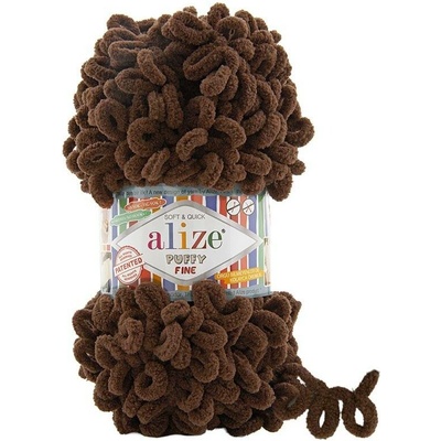 Alize příze Puffy Fine 493 čokoládově hnědá