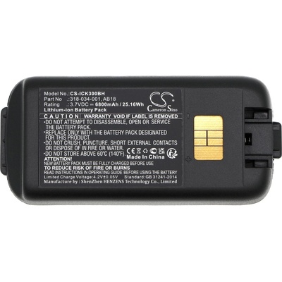 Cameron Sino Батерия за баркод скенер Intermec CK3 CK3A 318-034-001 LiIon 3.7V 6800mAh Cameron Sino (CS-ICK300BH)