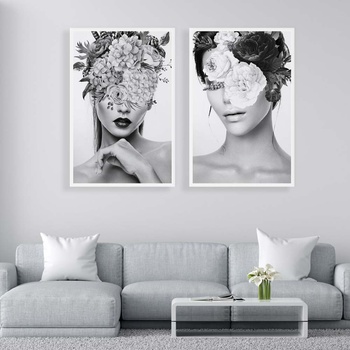 Decono Картини Черно-бели Жени и Цветя