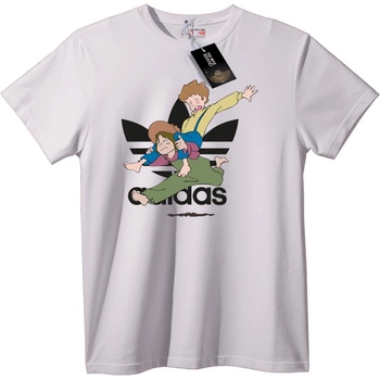 NOONEBRAND Тениска с Скачаща Аниме Двойка - 6XL, White