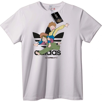 NOONEBRAND Тениска с Скачаща Аниме Двойка - 6XL, White