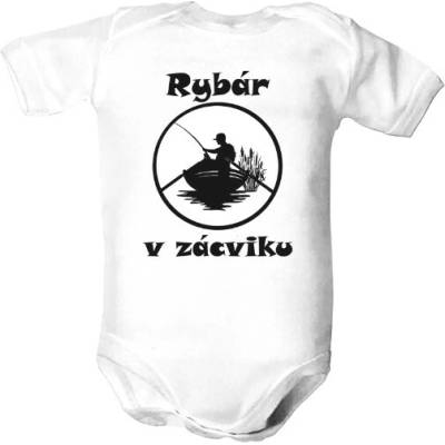 T shock Dětské body s potlačou Rybár v zácviku body dětské Bílá