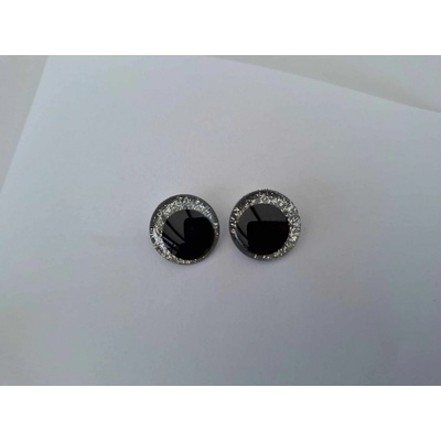 Bezpečnostní oči 18mm glitrové stříbrné