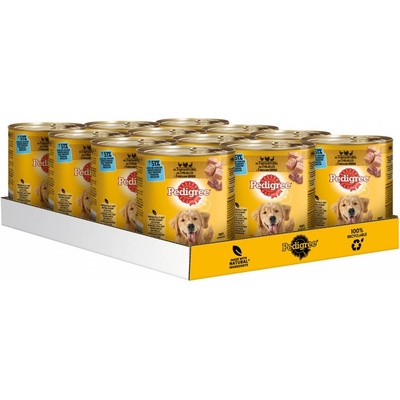 Pedigree Adult se 3 druhy drůbeže 12 x 800 g