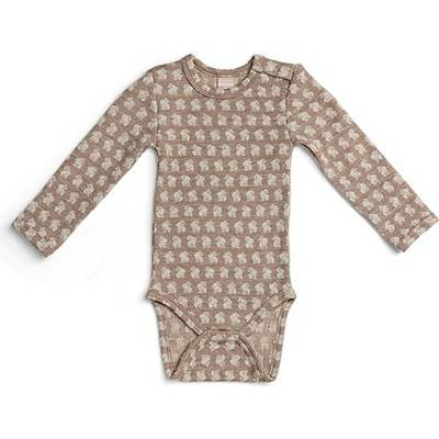 Merino body detské hnedé soft powder s králičkami Smallstuff