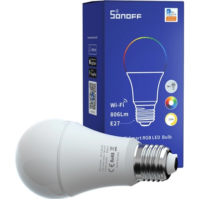 SONOFF B05-BL-A60 B05-BL-A60, smart žárovka E27 230V, WiFi, baňka, 806lm, RGB, teplá/studená