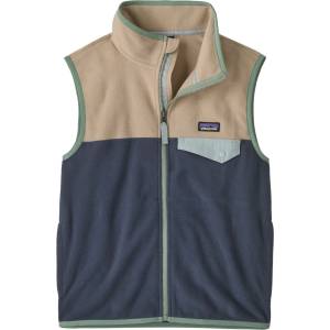 Patagonia Детски поларен елек Patagonia Kid's Micro D Snap-T Vest Fleece vest - Smolder Blue / Oar Tan (703-6943-0612)