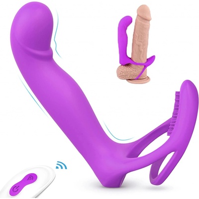 Paloqueth Vibrating Double Fucker & Clitoris Stimulator with Remote Purple