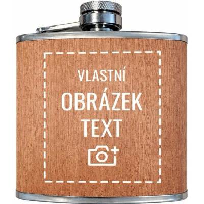 Nerezová placatka s dřevěným povrchem a vlastním gravírováním, Barva Dřevo, Velikost 170 ml, Canvas Nerezová placatka s dřevěným povrchem 170 ml Bezvatriko.cz