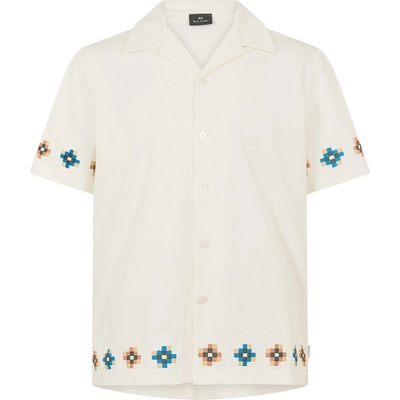 PS Paul Smith Риза с къс ръкав PS Paul Smith Men's Patterned Short Sleeve Shirt - White 02