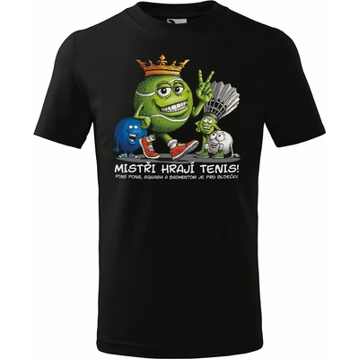 IMPAR Tričko Tenis je král dětské trička Černá