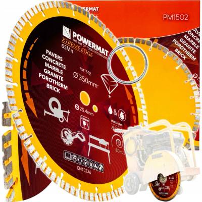 DIAMANTOVÝ KOTOUČ 350MM SEGMENT 3MM OTVOR 25,4MM NA KÁMEN, BETONU A GRES
