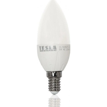 TESLA LED žárovka svíčka CANDLE E14 5W 230V 470lm 270° 30000 hod 2700K Teplá bílá RA≥80