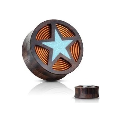 Šperky4U sono wood plug do ucha hvězda PL01228-16