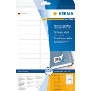 HERMA етикети, сваляеми, 35, 6 x 16, 9 мм, 2000 бр (10003)