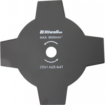 Riwall PRO Žací nůž čtyřzubý ke křovinořezu pr. 255mm, vnitřní průměr 25,4mm, tloušťka 1,4mm
