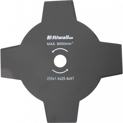 Riwall PRO Žací nůž čtyřzubý ke křovinořezu pr. 255mm, vnitřní průměr 25,4mm, tloušťka 1,4mm