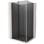 Mexen Velar L плъзгаща се душ кабина 120 x 100 см, графит, четкована мед - 871-120-100-43-65 (871-120-100-43-65)