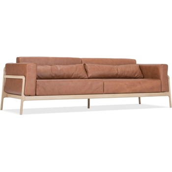 GAZZDA Диван от коняк кафява биволска кожа с масивна дъбова конструкция , 240 см Fawn - Gazzda (088-00006)