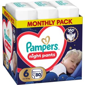 Pampers Пелени-гащички Pampers - Night Pants, размер 6, 13-19 kg, 80 броя (1100051092) - baby
