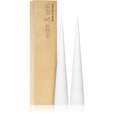 ester & erik cone candles pure white (no. 31) свещ 2x25 см