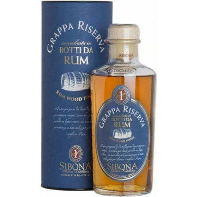 Sibona Grappa Riserva Botti Da Rum 44% 0,5 l (tuba)