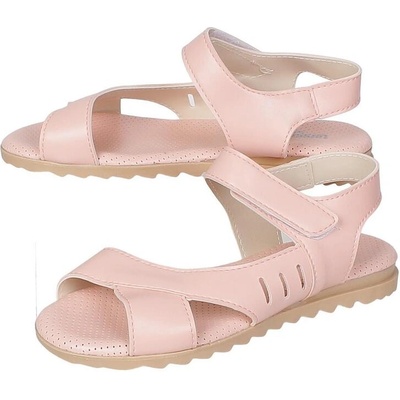 Дамски кожени сандали в цвят пудра