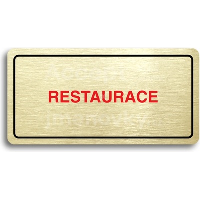ACCEPT Piktogram RESTAURACE - zlatá tabulka - barevný tisk