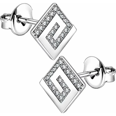 Zlaton Náušnice bílé zlato pecky se zirkony výška 0.7cm váha 1.3g 000911402252