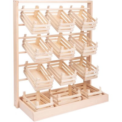 Small Foot Dřevěný prodejní stojan s přepravkami – Zboží Dáma