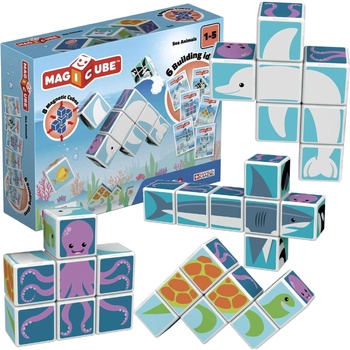 Geomag Комплект магнитни кубчета Geomag - Морски животни, 11 части (G146)