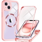 Techsuit Калъф за iPhone 14 + калъф - ColorVerse 360 MagSafe MagSafe Series - розов (KF2335983)
