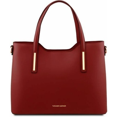 Tuscany Leather kožená shopper kabelka Olimpia Červená