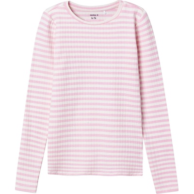 Name it Детска блуза с дълъг ръкав Name it Kid's Suraja XSL L/S Top Longsleeve - Parfait Pink Stripe - размер 122/128 (EU) (704-6374-0212)