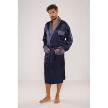 Adam pánsky saténový župan tmavomodrý modrá