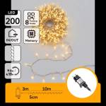 Aigostar - LED външна коледна гирлянда 200xLED/8 функции 13m IP44 топла бяла (AI3077)