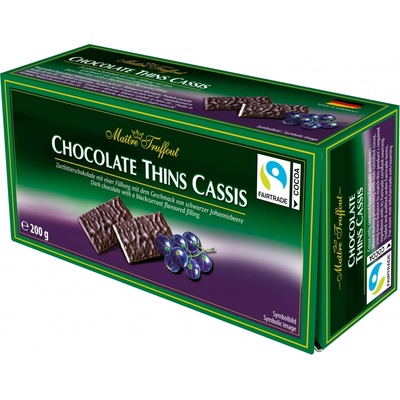 Maitre Truffout Chocolate Thins Cassis 200 g