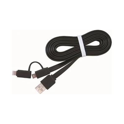 Gembird CC-USB2-AMLM2-1M 2v1 combo, Lightning 8-pin (M) / microUSB na USB 2.0 (M), 1m, černý