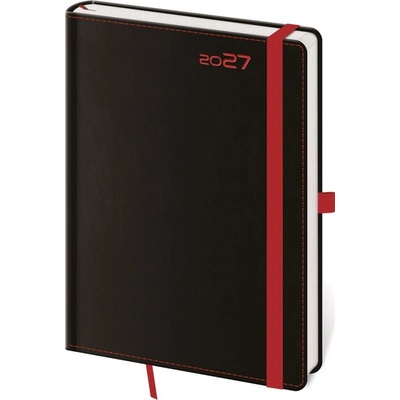 Helma A5 týždenný 2027 BLACK RED