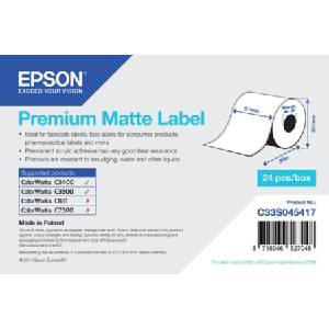 Epson C33S045417 Premium Matte, за ColorWorks, 51 мм x 35 м, бели самозалепващи етикети (C33S045417)
