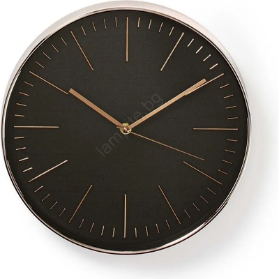 Nedis CLWA013PC30BK - Стенен часовник 1xAA черен/розов (NE0238)