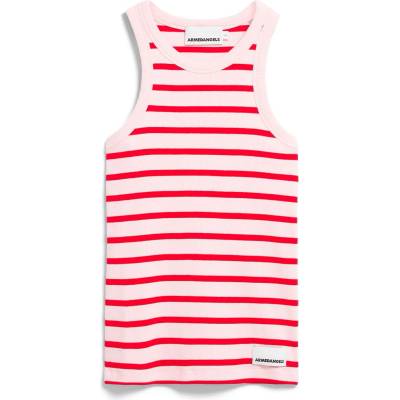 Armedangels Дамски топ ARMEDANGELS Women's Kanitaa Stripes Top - Pink Mist / Mars Red - размер XL (916-4509-0815)