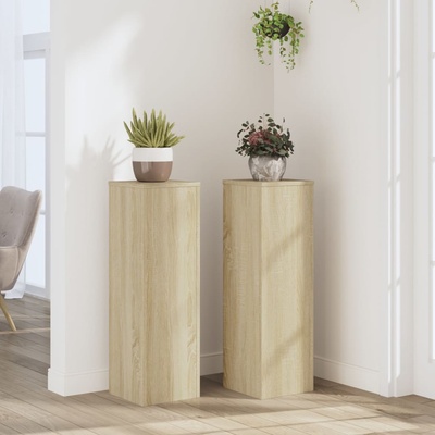 vidaXL Стойки за растения 2 бр дъб сонома 25x25x80 см инженерно дърво (852944)