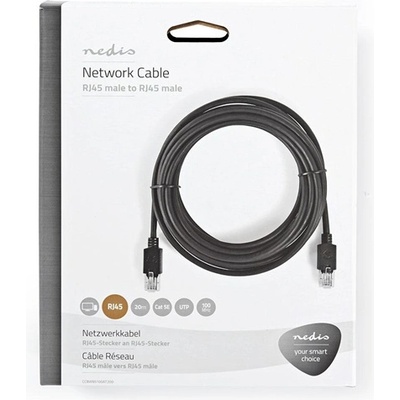 Nedis CCBW85100AT200 UTP Cat5e пач кабел, LSZH, RJ45, 10/100/1000 Mbit/s, дължина 20 m, черен (CCBW85100AT200)