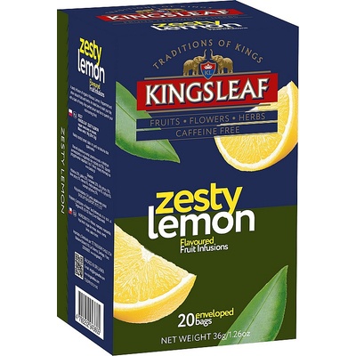 Basilur KINGSLEAF ovocný čaj přebal Zesty Lemon CITRON 20 x 1,8 g
