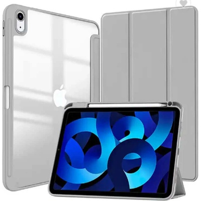 SES 2v1 Smart flip cover+zadný silikónový ochranný obal s držiakom na pero pre Apple iPad Pro 11 2024 7. generace 17677 šedý